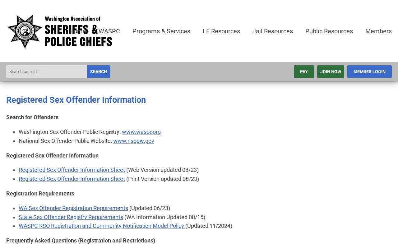 Lakewood resident lookup official Washington registry guide